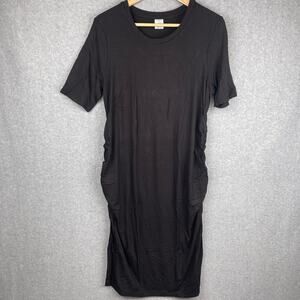 L4016 Time and Tru Maternity Short Sleeve Ruching Dress Size Large (12-14)